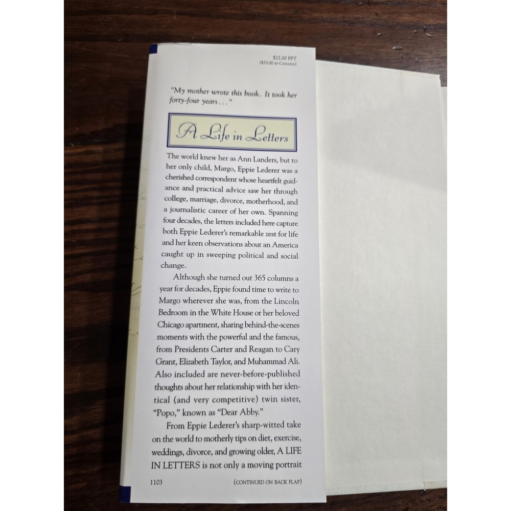 A Life in Letters Ann Landers Letters to Her Only Child Margo Howard 1st Ed 2003 - Picture 7 of 8
